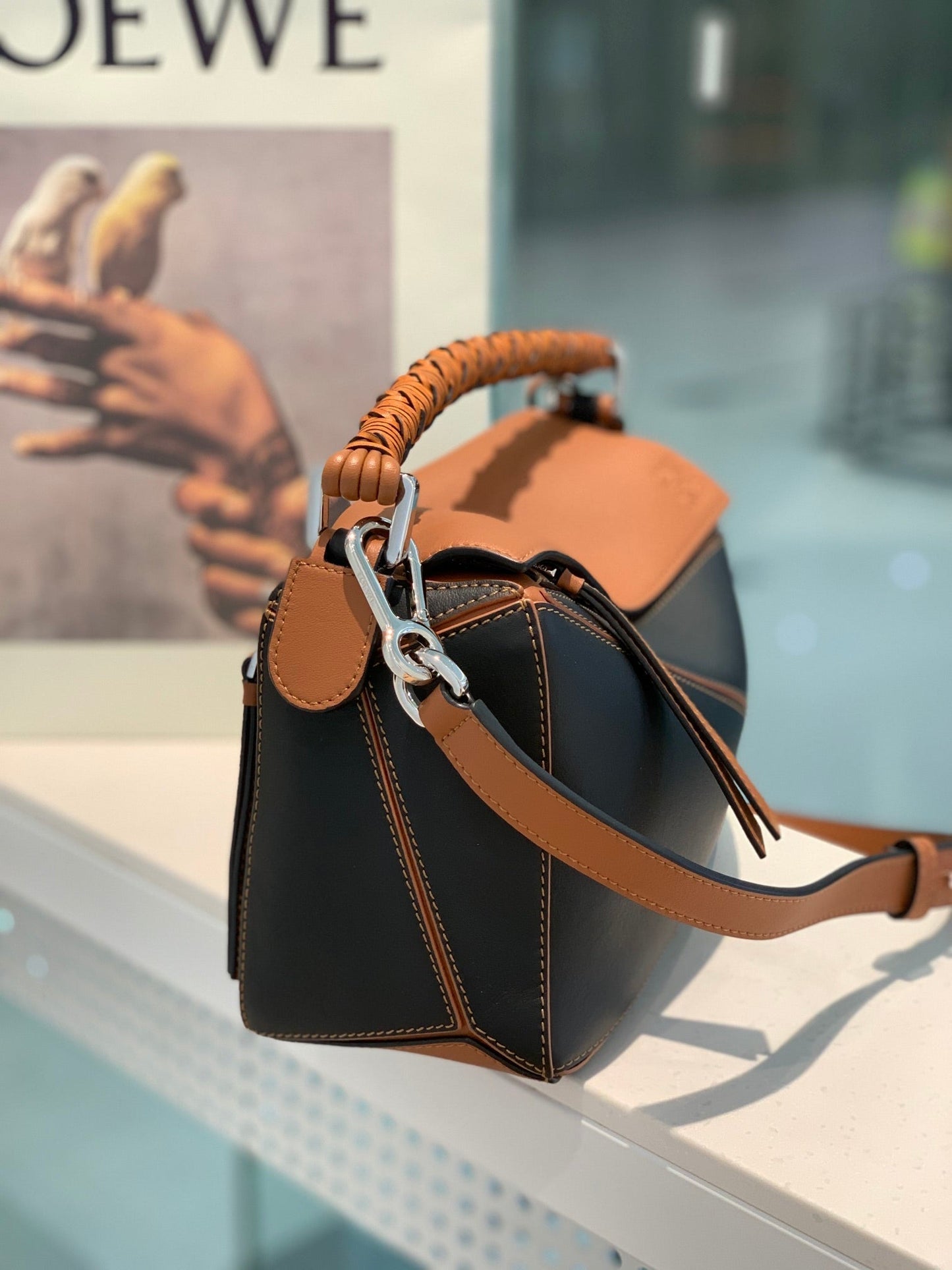 LOEWE Puzzle Anagram Crossbody Leather Bag, 24*10.5*16cm