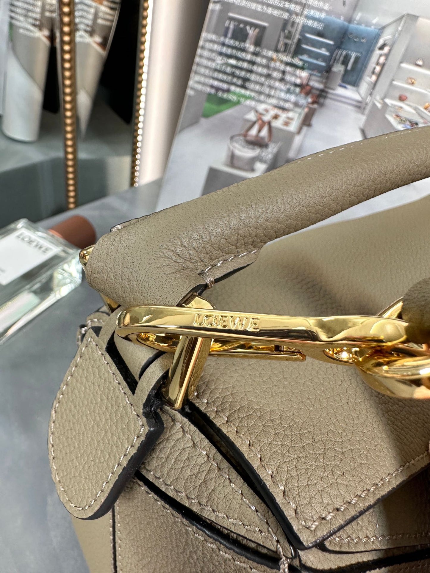 LOEWE Puzzle Edge Anagram Crossbody Bag Grey, 24*14*11cm