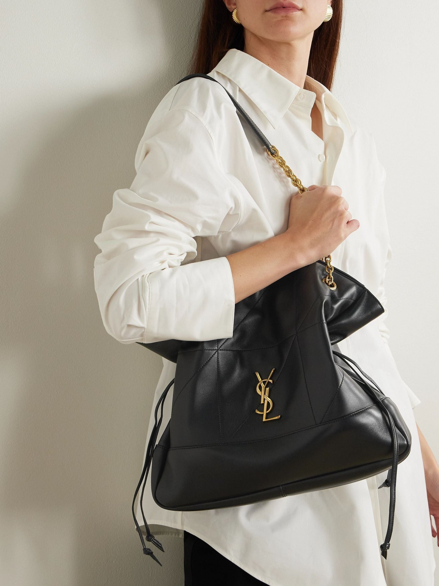 YSL Jamie 4.3 large pochon leather Tote bag 34x10x33cm