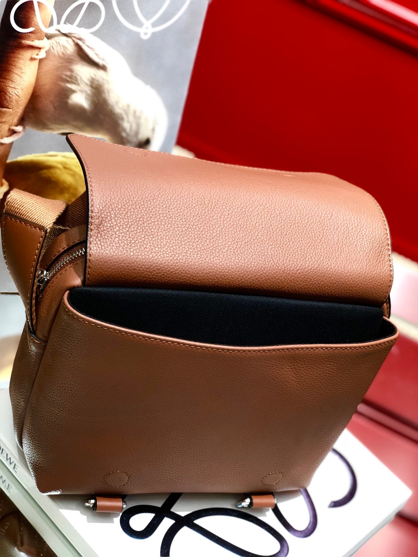 LOEWE Military Messenge Bag Brown, 23×18×9cm