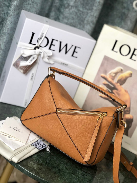 LOEWE Puzzle Edge Anagram Handbag Brown, 24*14*11cm