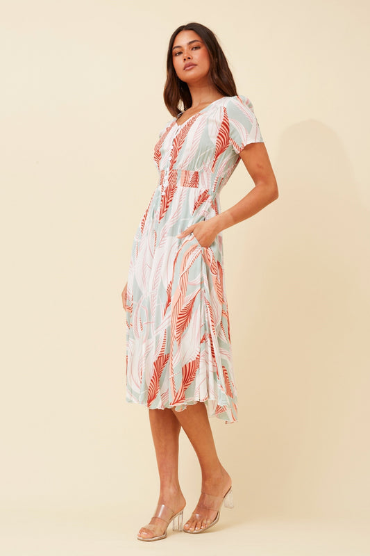 Women's short sleeved maxi midi boho dress