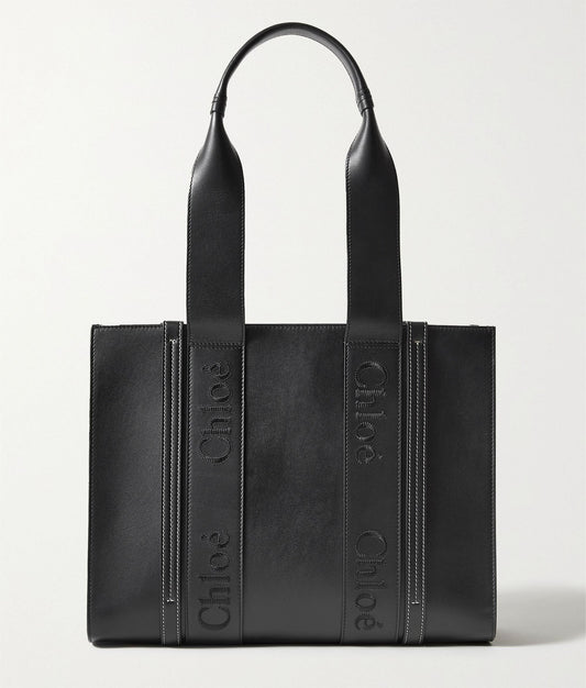 CHLO¨¦ Woody medium embroidered leather tote
