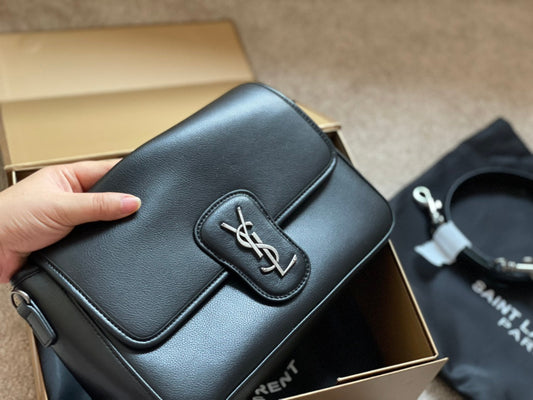 YSL Solferino Leather Medium Bag